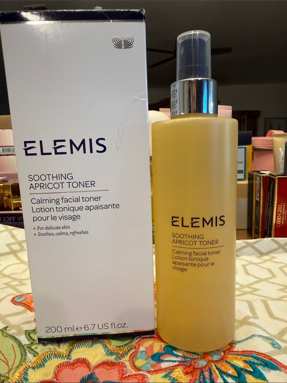 ELEMIS Apricot Soothing Facial Toner — Yellow Bottle with Silver Pump